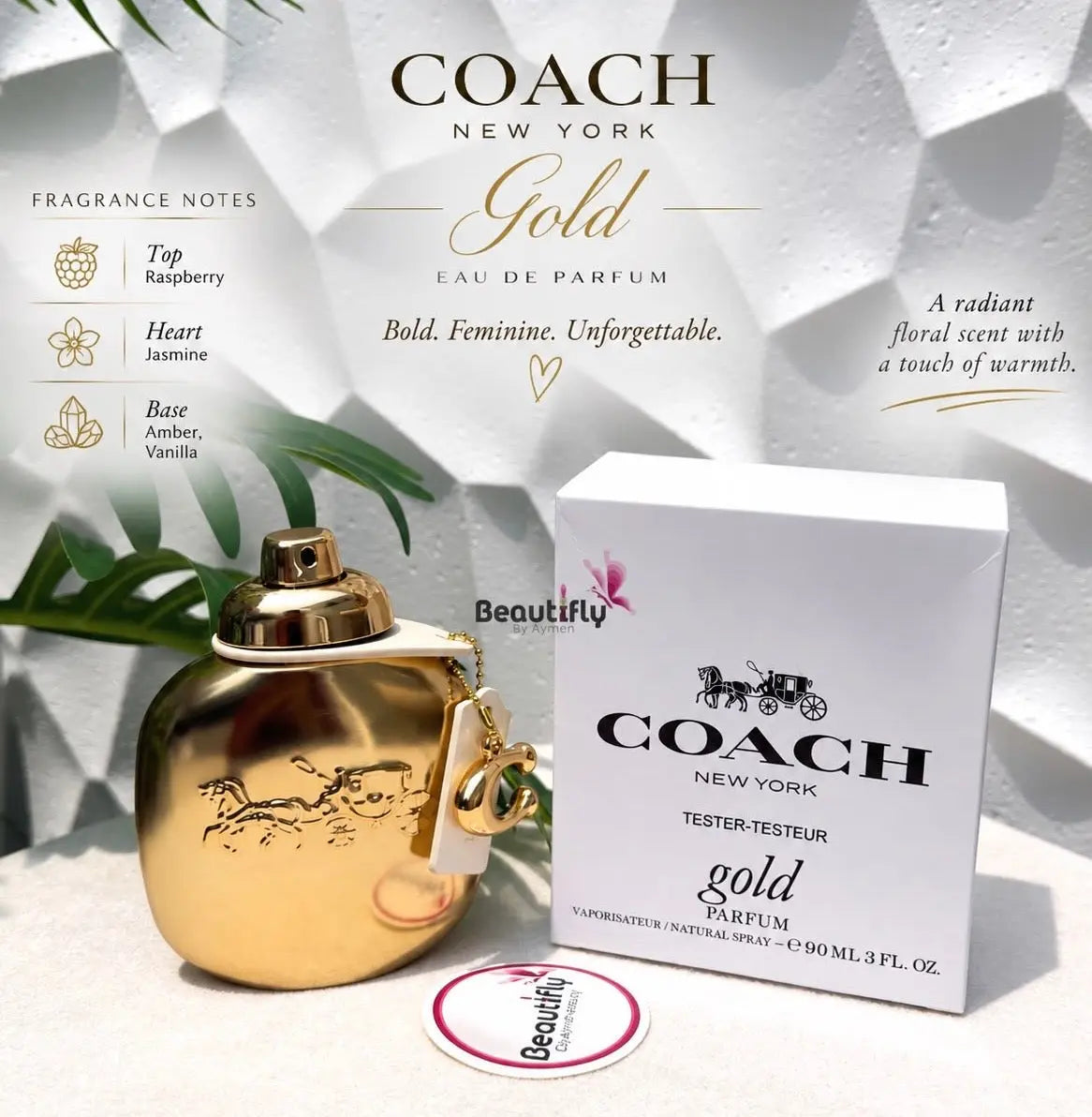 Coach - Gold - 90ml EDP Tester for Women Coach